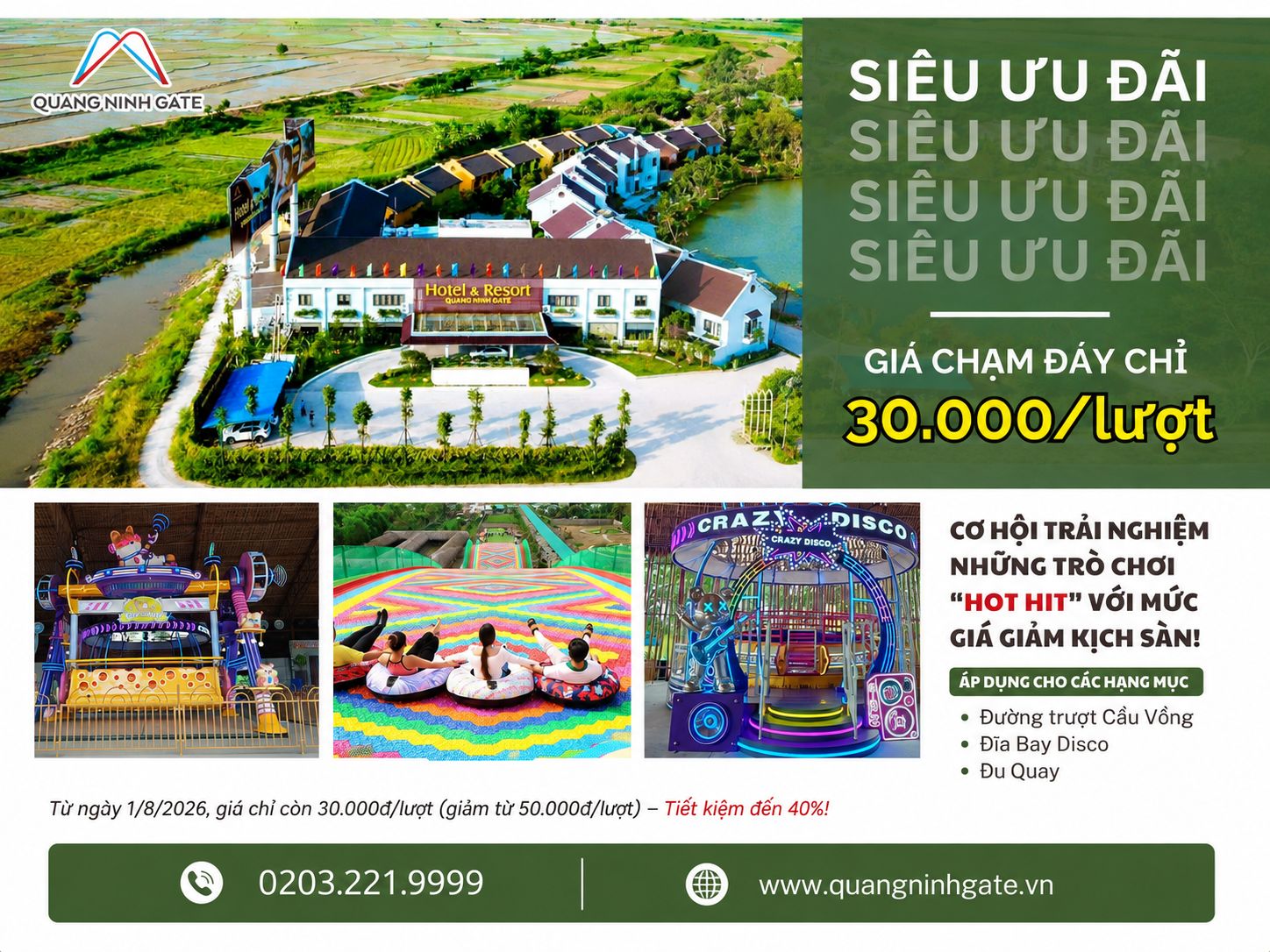 ưu đãi trò chơi giá 30k tại Quảng Ninh Gate